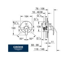 GROHE EUROSMART EMPOTRABLE BAÑO-DUCHA